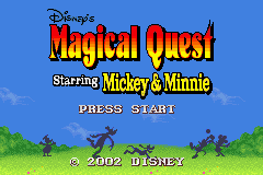 Magical Quest Starring Mickey & Minnie title screen for GameBoy Advance